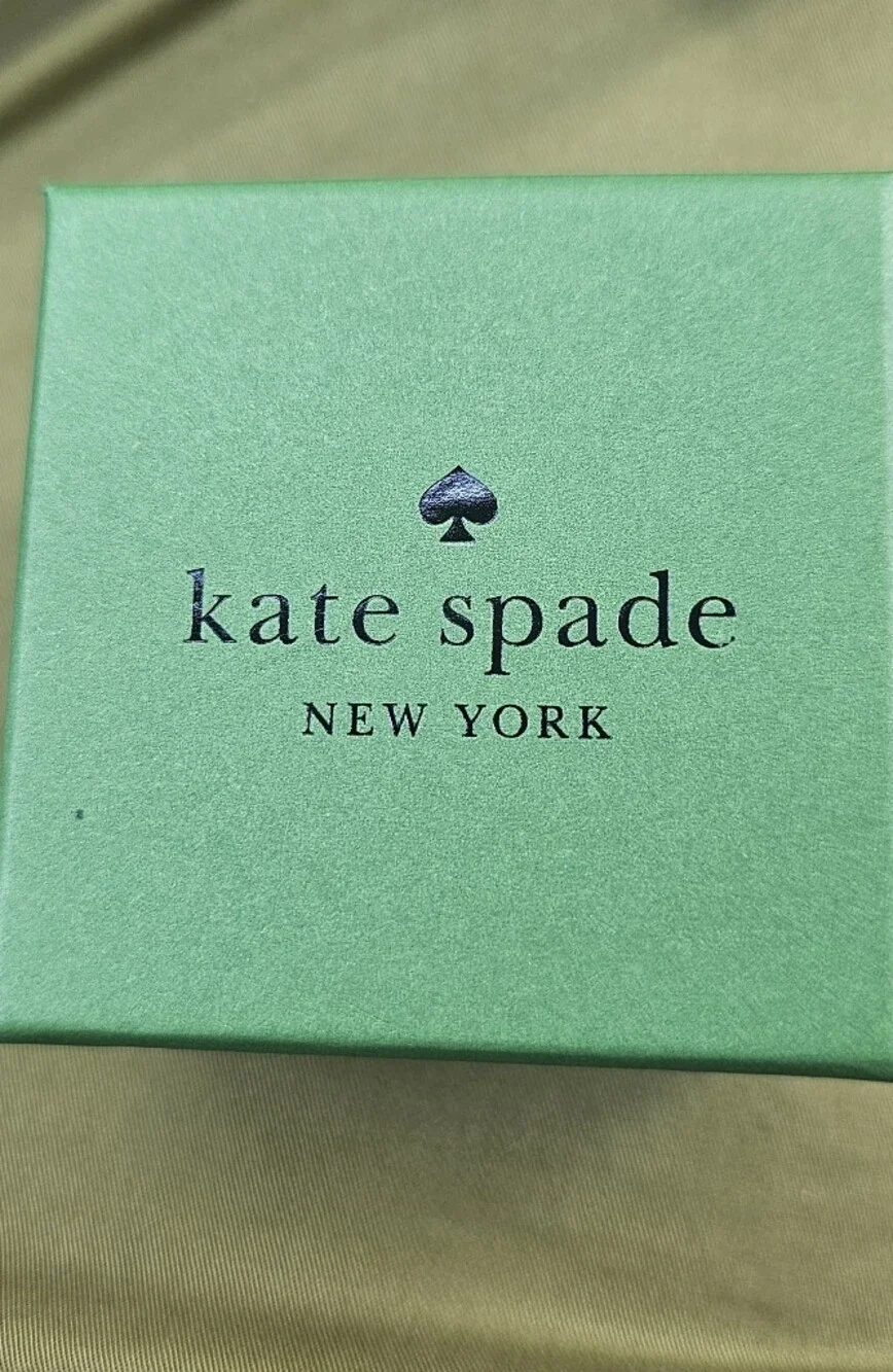 kate spade Gold Hoop Earrings with Pink Cubic Zirconia Ice Cream Charms